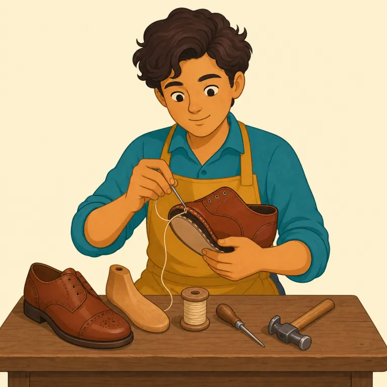 shoemaker（靴職人・名詞）の覚え方イラスト — shoe と maker の2語が見えればかなり覚えやすい