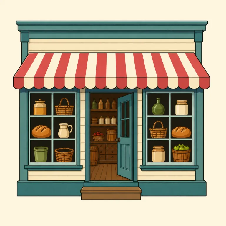 shoppe（店（shopの古風な綴り）・noun）の覚え方イラスト