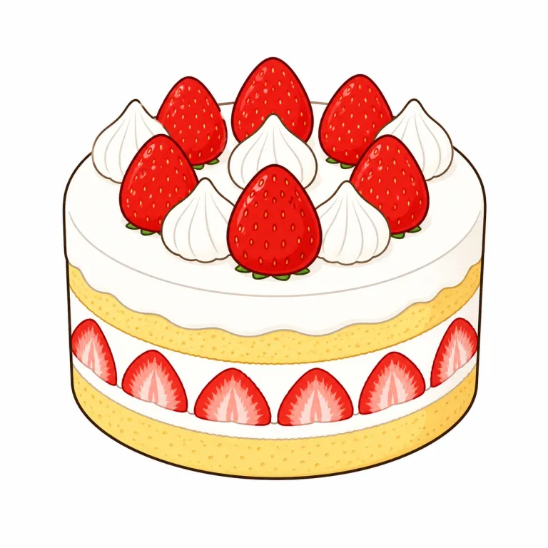 shortcake（ショートケーキ・noun）の覚え方イラスト