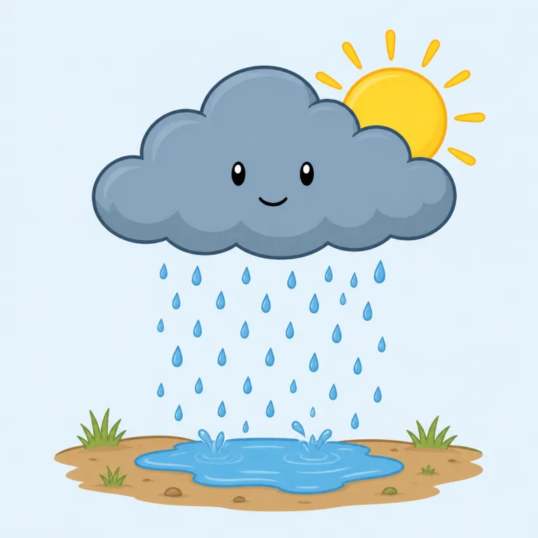 shower（シャワー・名詞）の覚え方イラスト — shower は、浴室で細かい水を上から浴びて体を洗う設備、またはその行為を指します