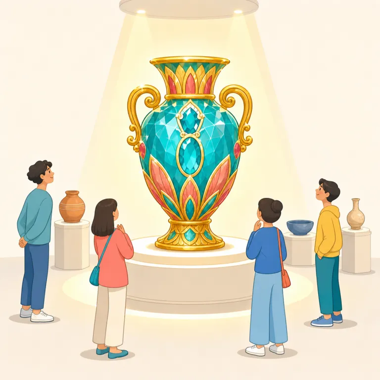 showpiece（目玉、呼び物・名詞）の覚え方イラスト — show と piece が見えれば、「人に見せるための一品」から「いちばん見せたい目玉」へ意味を伸ばして覚えると残りやすい
