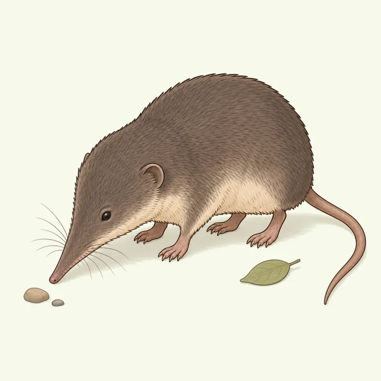 shrew（トガリネズミ・名詞）の覚え方イラスト — まず mouse や rat と同じ「小さい動物」グループの中で、shrew は「ネズミっぽいが別物」と位置づけると残ります