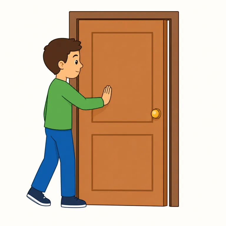 shut（閉める・動詞）の覚え方イラスト — shut は「すき間をなくして遮る」動きとして覚えると使い分けやすいです