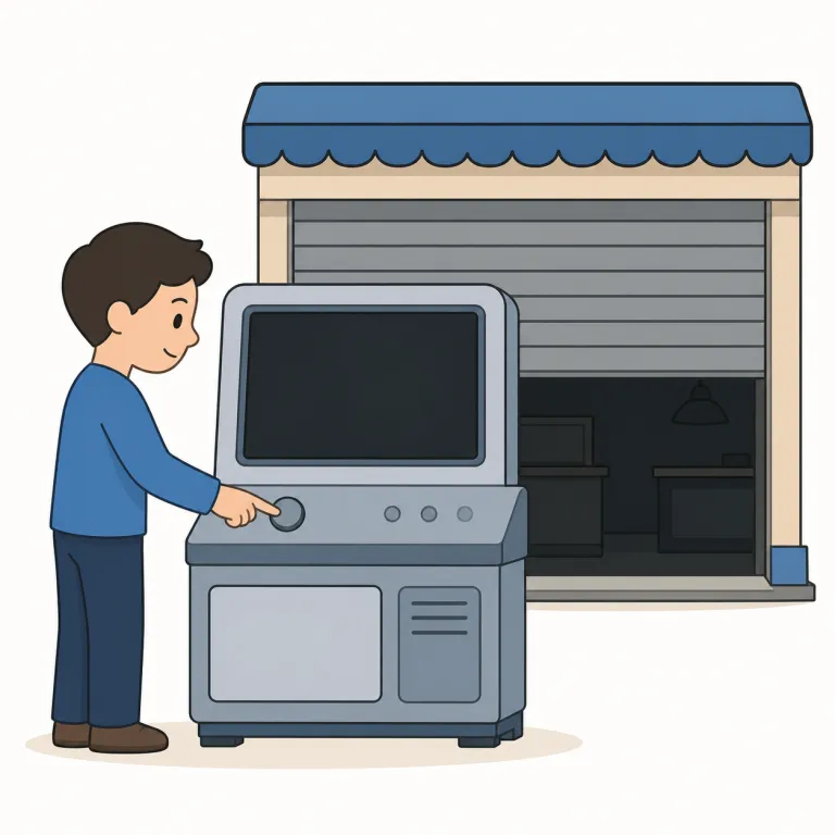 shut down（閉鎖する；停止する、電源を切る・句動詞）の覚え方イラスト — まず shut =「閉める」を軸に覚え、down が付くと「完全に下ろして止める」感覚になると考えるとよいです