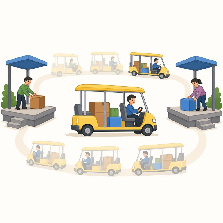 shuttling（往復する・動詞）の覚え方イラスト — shuttle bus の shuttle を核に覚えると定着しやすい語です