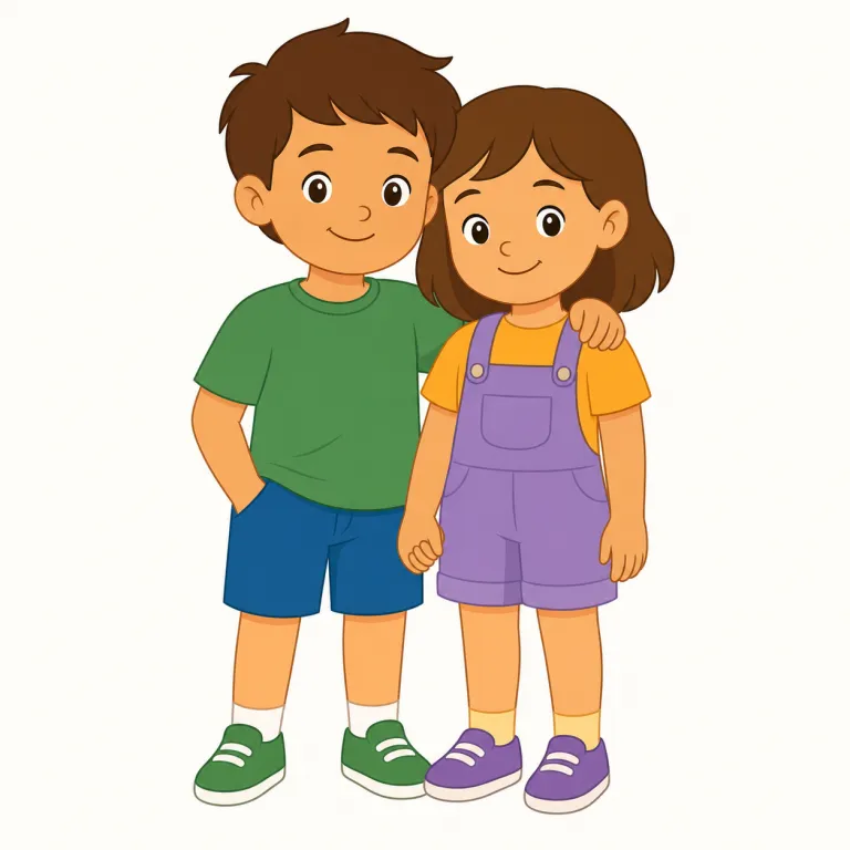 sibling（きょうだい・名詞）の覚え方イラスト — sibling は brother と sister をまとめる一語で、同じ親を持つ兄・姉・弟・妹を性別や年上・年下に分けずに表せます