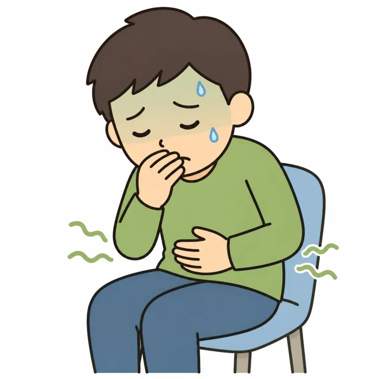 sick（気分が悪い・adjective）の覚え方イラスト