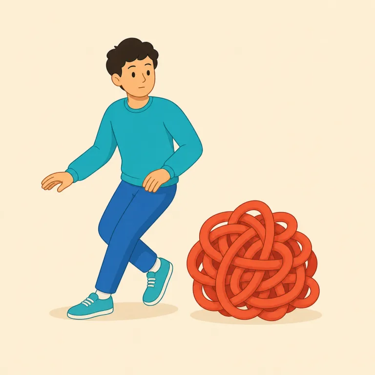 side-step（回避する・動詞）の覚え方イラスト — 「正面にある障害から side へ step する」と場面を描けば、比喩的な「問題を避ける」も自然に覚えられます
