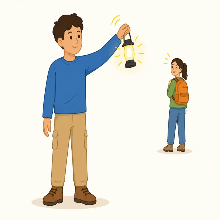signal（合図する・verb）の覚え方イラスト
