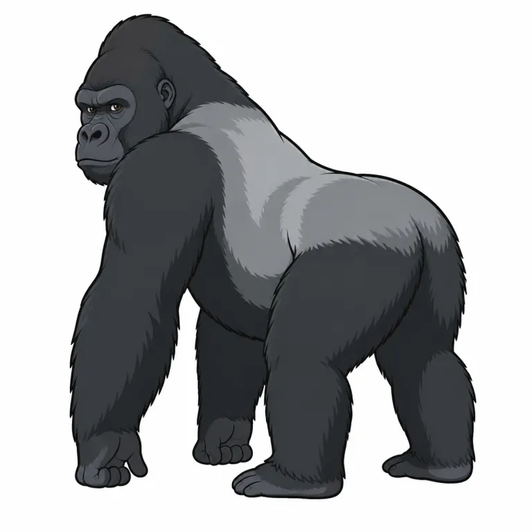silverback（銀背のゴリラ・noun）の覚え方イラスト