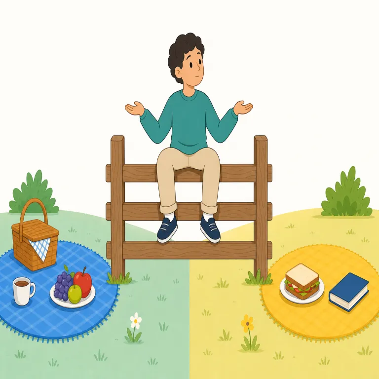 sit on the fence（どちらにもつかない・イディオム）の覚え方イラスト — qualified は quality「質」と結びつけると覚えやすい語です
