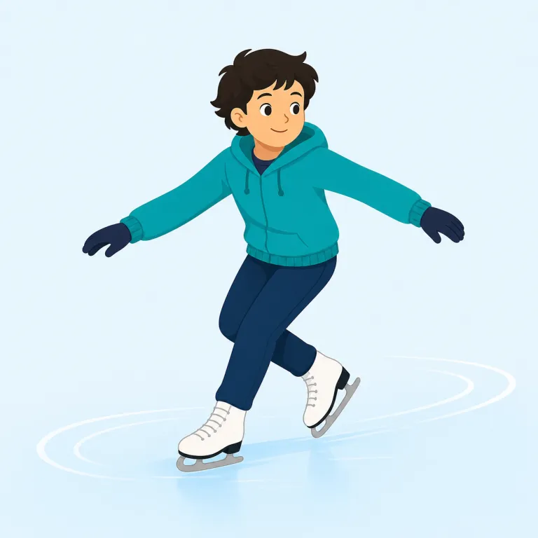 skate（スケート・動詞）の覚え方イラスト — skate を動詞で使うときは、足を交互に出して歩くのではなく、体重移動で滑走する感じを意識します