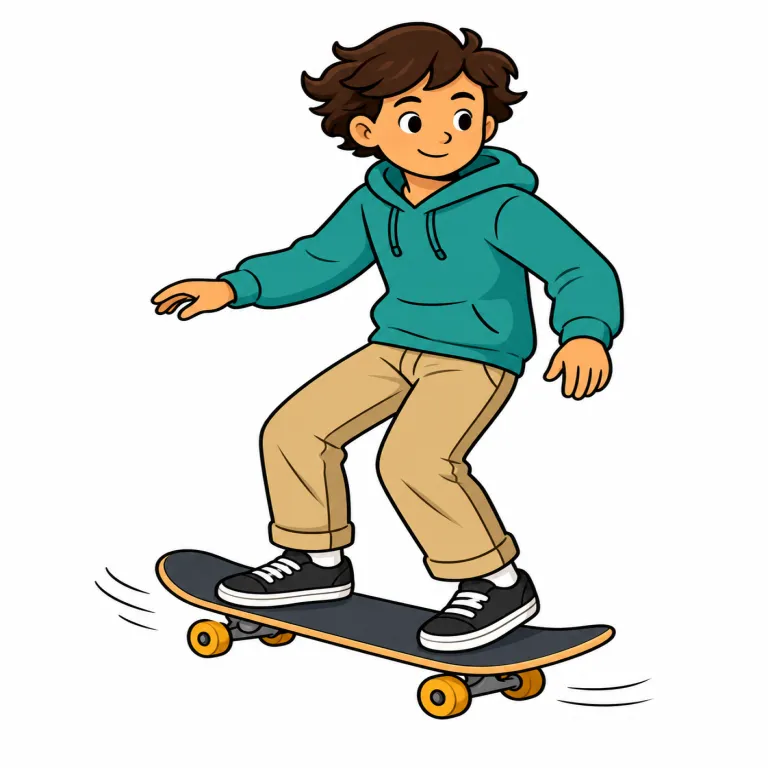skateboard（スケボーに乗る・verb）の覚え方イラスト