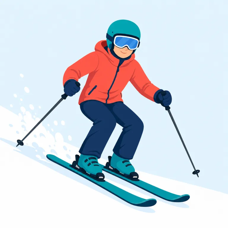 skier（スキーヤー・名詞）の覚え方イラスト — まず ski を見て「スキー」とすぐ結びつけ、そこに -er が付くと「それをする人」になる形だと覚えると定着しやすいです