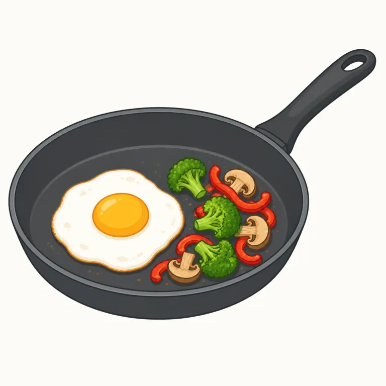 skillet（フライパン・名詞）の覚え方イラスト — skillet は料理動画やレシピで cast-iron skillet（鋳鉄製スキレット）として非常によく出ます