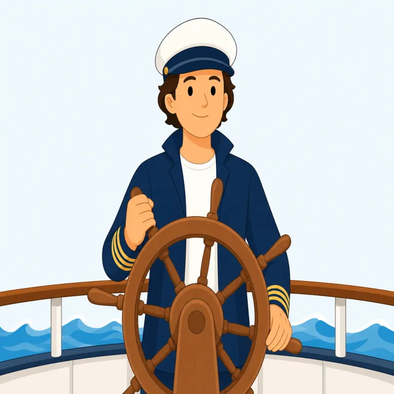 skipper（船長・名詞）の覚え方イラスト — skipper の「船長」は、ship や captain と結びつけて覚えると理解しやすい語です