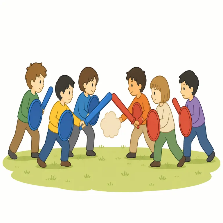 skirmishing（小競り合い・名詞）の覚え方イラスト — まず skirmish を battle や war と並べて、規模の順で war > battle > skirmish と置くと覚えやすいです