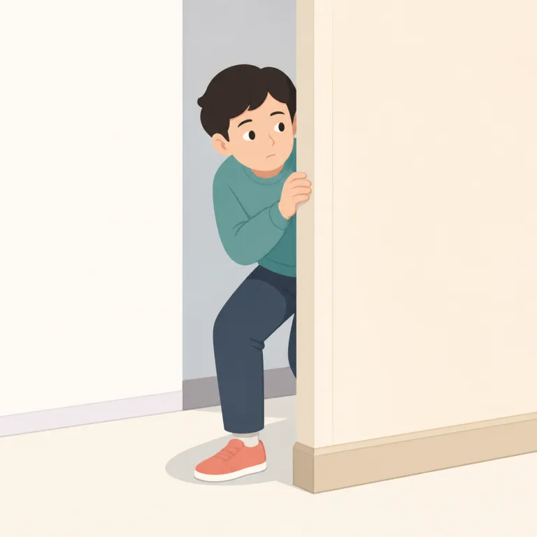 skulking（こそこそした、隠れるような・形容詞）の覚え方イラスト — まず skulk を核にして覚える