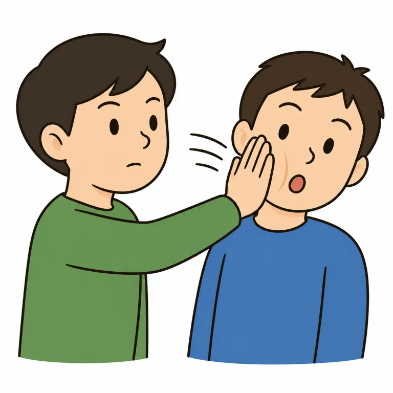 slap（平手打ち・noun）の覚え方イラスト