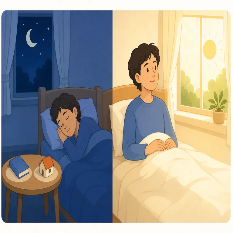 sleep on（一晩考える・句動詞）の覚え方イラスト — まず定番の形 `sleep on it` を塊で覚えるのが近道です