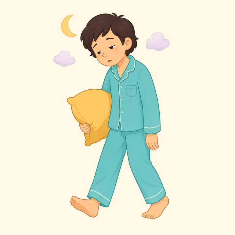 sleepily（眠そうに・副詞）の覚え方イラスト — sleep が分かれば土台は十分です