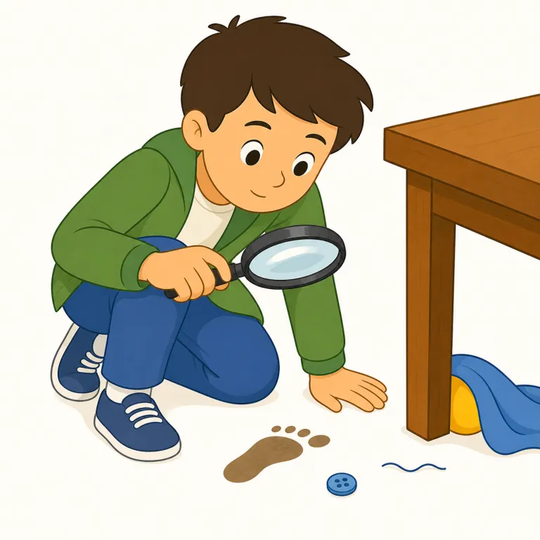 sleuth（手がかりを追って調査する・verb）の覚え方イラスト