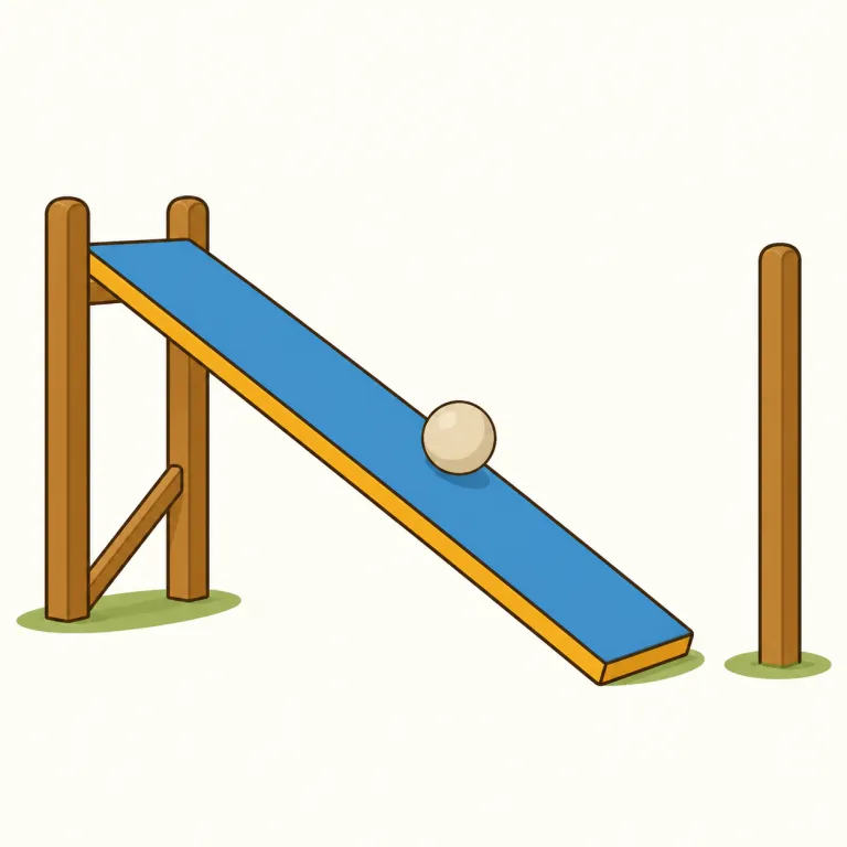 slope（坂、斜面・名詞）の覚え方イラスト — slope は「坂そのもの」よりも、足元や視線が斜めに進む面を思い浮かべると定着しやすいです