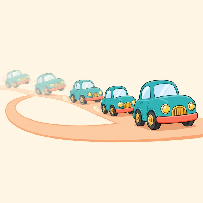slow down（速度を落とす・句動詞）の覚え方イラスト — slow は単体で「遅い・ゆっくり」、down は句動詞で「勢いを下げる」方向を足すことが多いので、slow down は「速度を下方向に落とす」と捉えると覚えやすいです