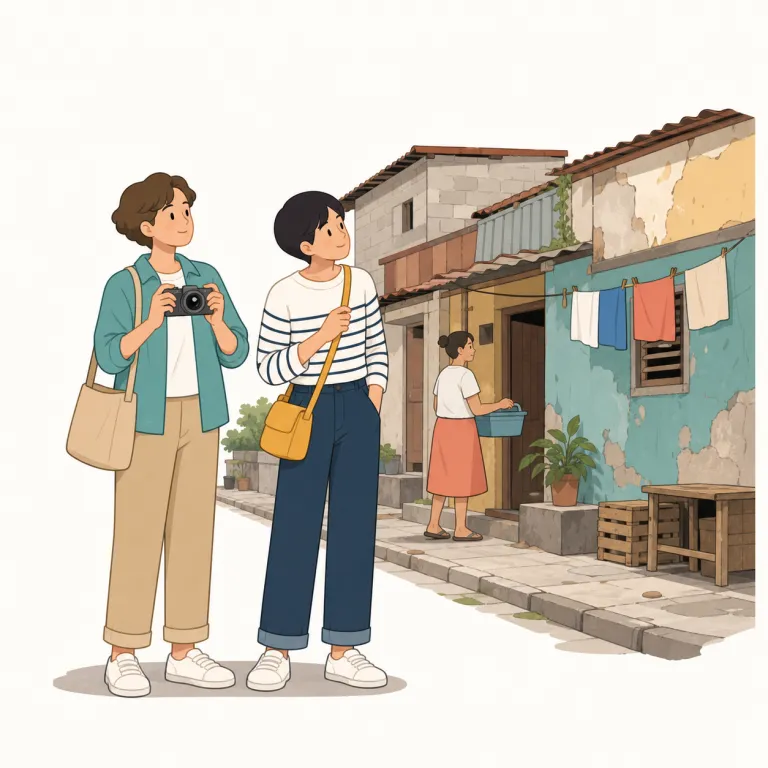 slumming（興味本位の貧民街見物・名詞）の覚え方イラスト — slum を知っていればまず核は「貧しい地区」