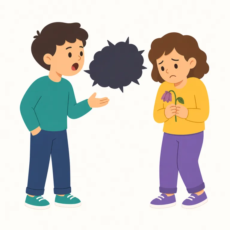 slur（中傷、侮蔑語・名詞）の覚え方イラスト — slur はまず「ただの悪口」ではなく、特定の人や集団を見下す侮蔑語として覚えると残りやすい