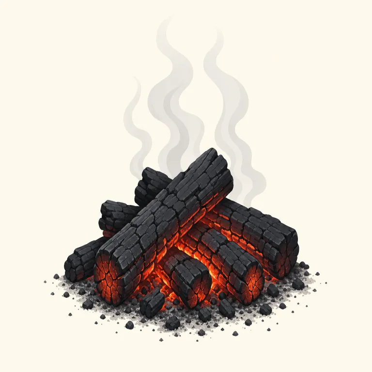 smoldering（くすぶっている・形容詞）の覚え方イラスト — smoldering は burn と対比すると覚えやすい
