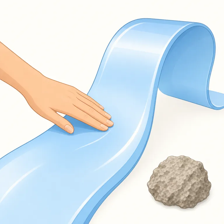 smoothness（滑らかさ・名詞）の覚え方イラスト — まず基本形 smooth「なめらかな」を確実に押さえ、そこに -ness が付いて「その性質・状態」になった名詞だと見ると覚えやすいです