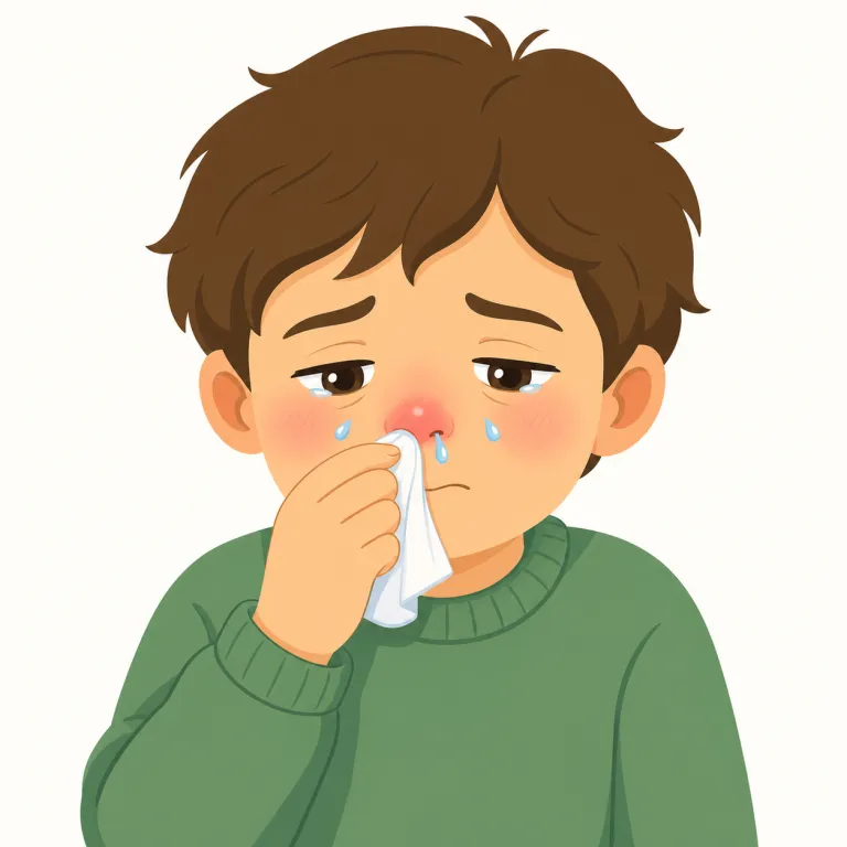 sniffle（鼻をすする・動詞）の覚え方イラスト — sniff を知っていれば覚えやすい語です
