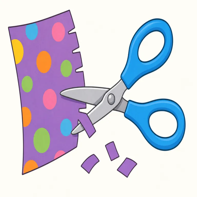 snipping（切り取る・動詞）の覚え方イラスト — snip を知っていれば、snipping はその動作を続けている形だと押さえると覚えやすいです