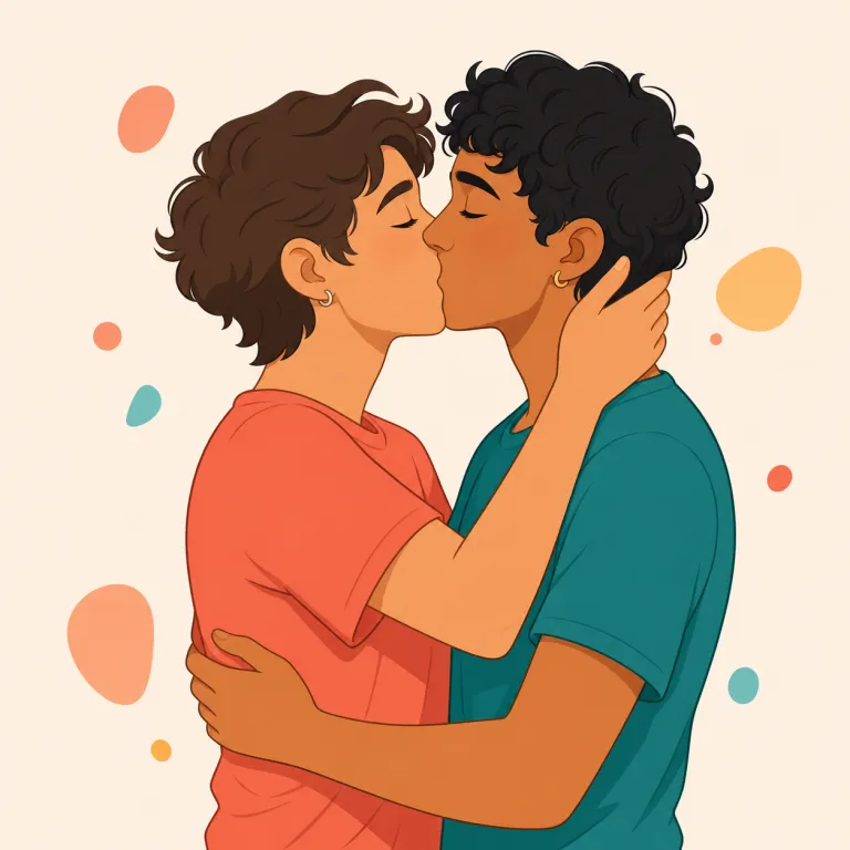 snog（キスする・動詞）の覚え方イラスト — まずは基本語の kiss を軸にしつつ、snog はそれよりかなりくだけたイギリス英語だとまとめて覚えると残りやすいです