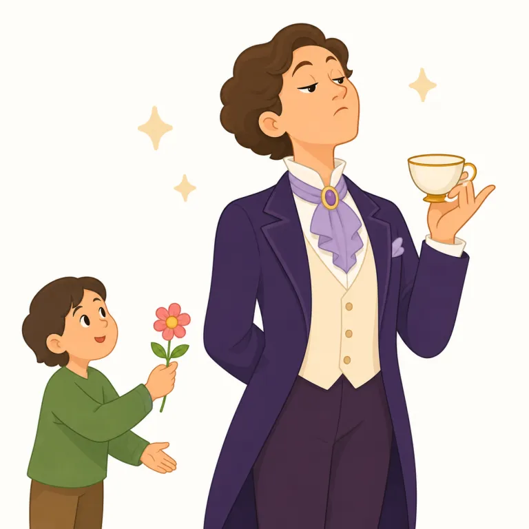snooty（お高くとまった、気取った・形容詞）の覚え方イラスト — 「上品」「洗練」とは切り分けて、snooty は『自分は格上だという空気を出して相手を小さく扱う』語として覚えると残りやすい