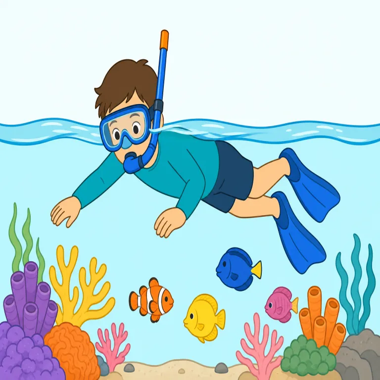 snorkellingの覚え方イラスト