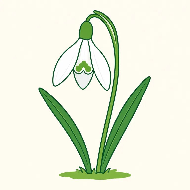 snowdrop（スノードロップ・noun）の覚え方イラスト