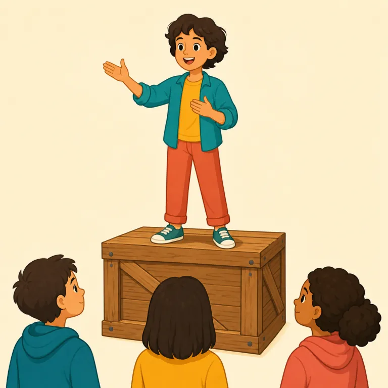 soapbox（演説台・名詞）の覚え方イラスト — soap と box という超基本語の組み合わせで覚えると残りやすい語です
