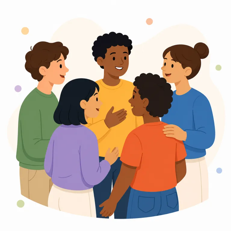 social（社会的・形容詞）の覚え方イラスト — この social は、人の性格を表す「社交的な」とは別に、society「社会」と直接結びつけて覚える用法です