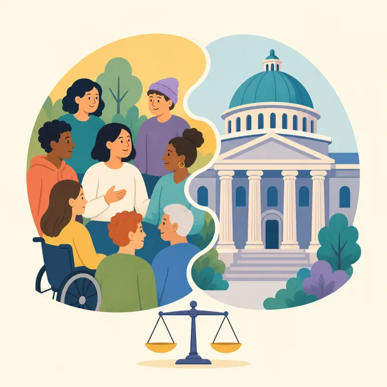 sociopolitical（社会政治的な・形容詞）の覚え方イラスト — socio- は social / society 系の「社会」、political は politics の「政治」