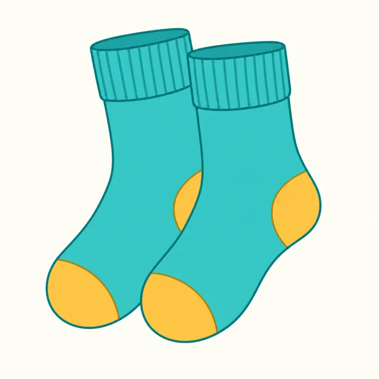 sock（靴下・名詞）の覚え方イラスト — 名詞の sock は、靴を履く前に足へ通すものとして覚えると自然です