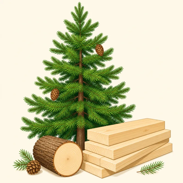 softwood（針葉樹材・名詞）の覚え方イラスト — soft + wood なので、まずは「硬くない木材」と大づかみに入れると覚えやすいです