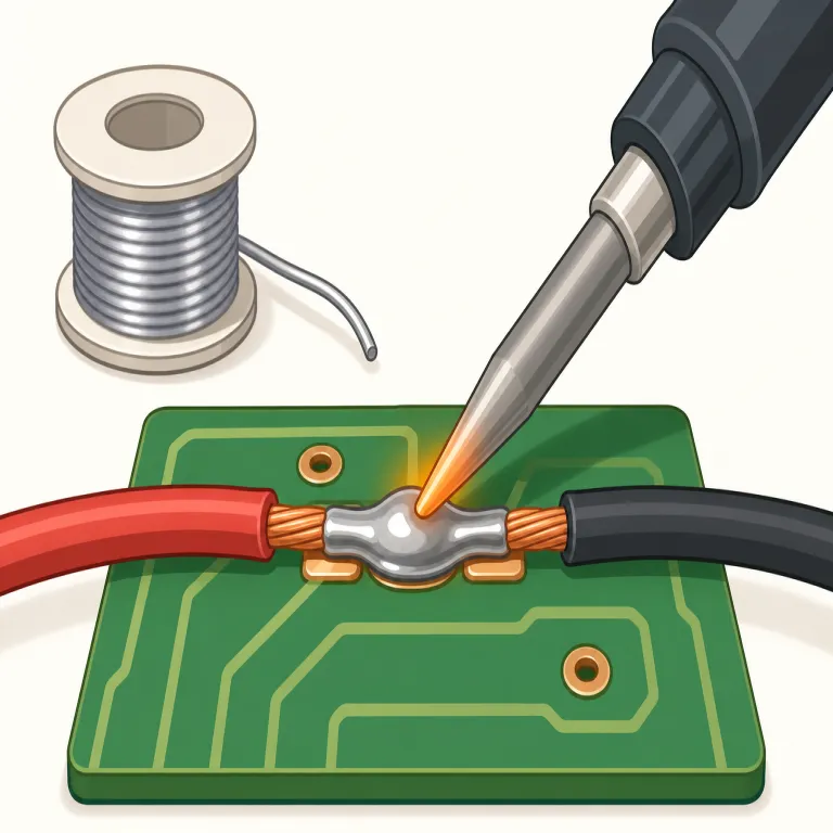 solder（はんだ付けする・verb）の覚え方イラスト