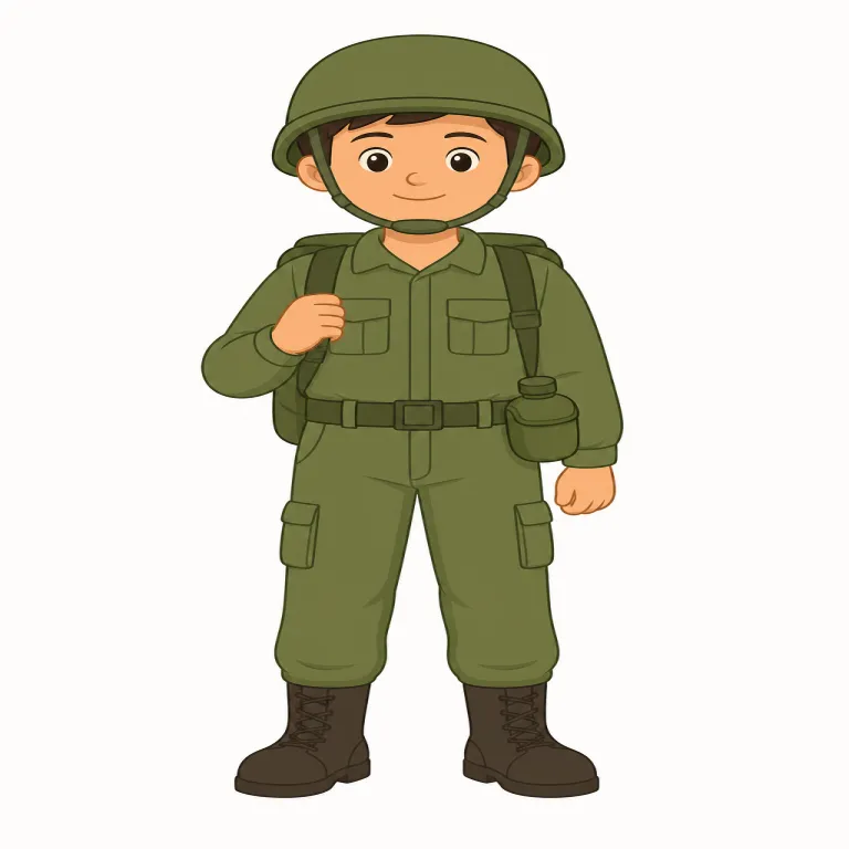 soldier（兵士・名詞）の覚え方イラスト — "soldier"は「army / military に属して任務で戦う人」という軸で覚えると定着しやすい