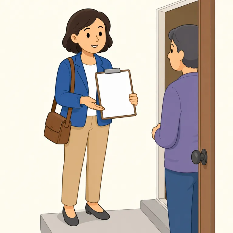 solicitor（勧誘員・noun）の覚え方イラスト