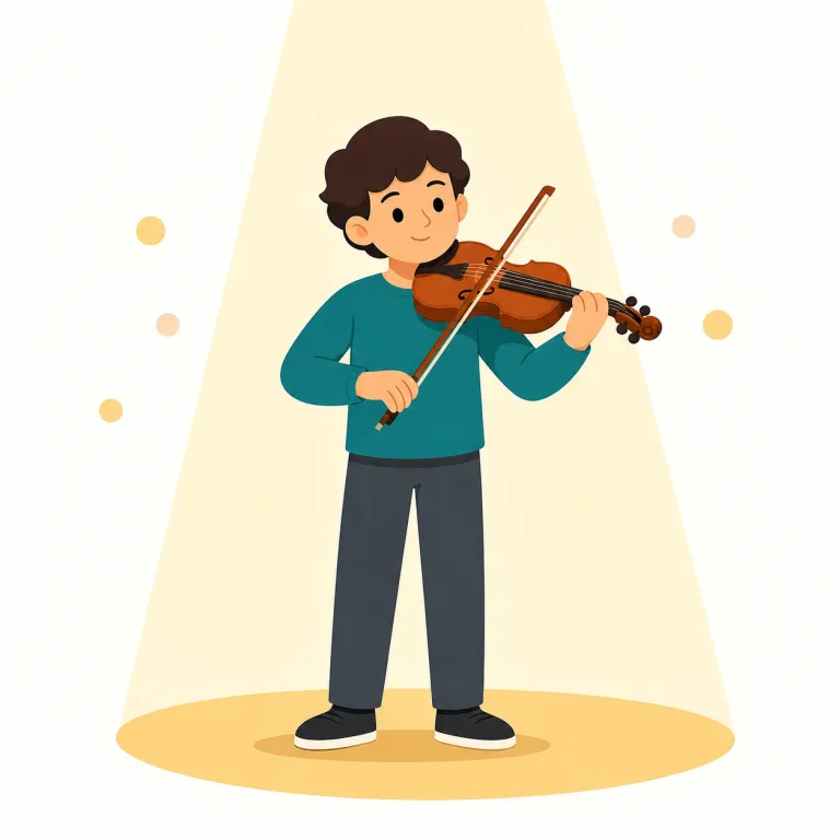 solo（独奏、独唱、ソロ・名詞）の覚え方イラスト — 名詞の solo は、客席の視線や耳が一人の演者に集まる「出番」として覚えると自然です