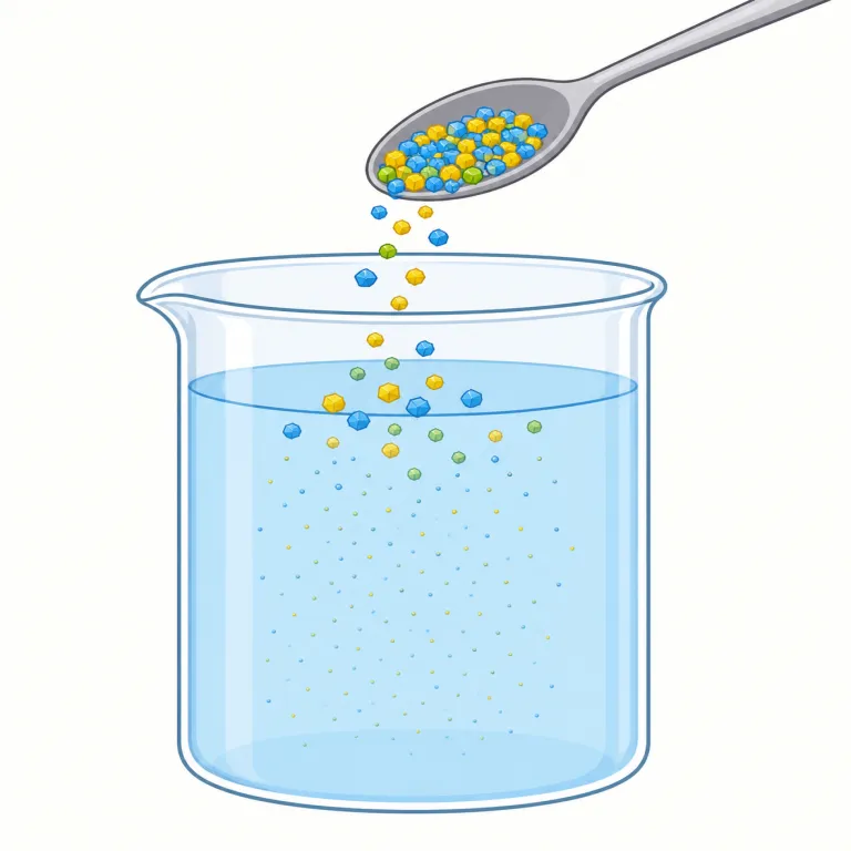 solute（溶質・名詞）の覚え方イラスト — 覚えるときは chemistry の3点セットで整理すると強いです