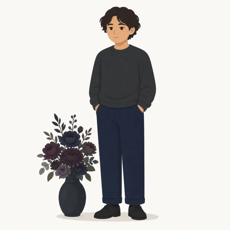 somber（地味な、暗い色の・adjective）の覚え方イラスト