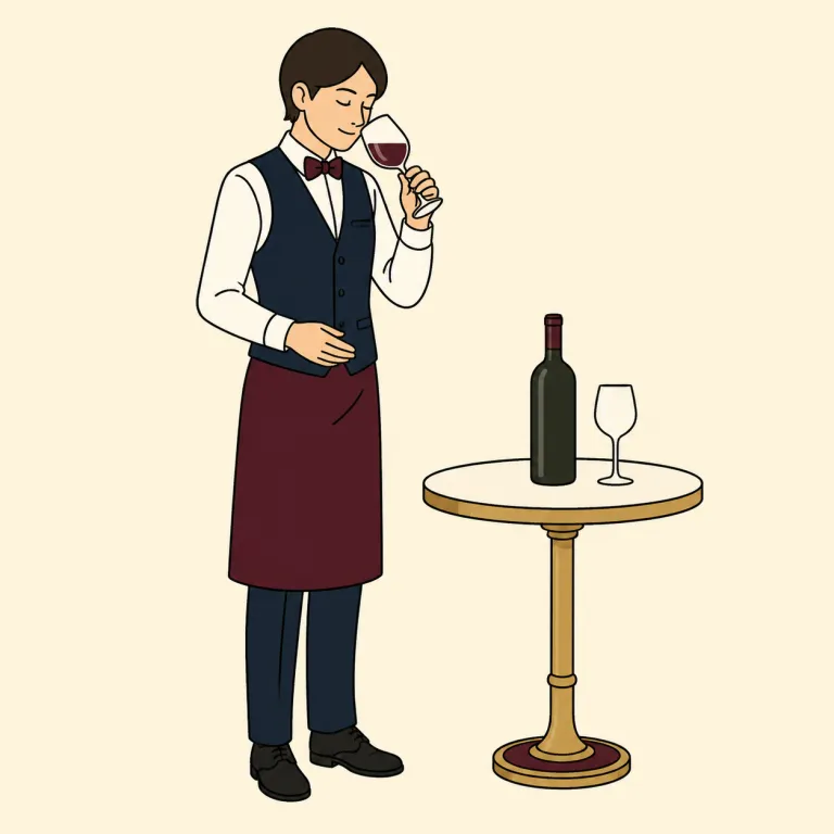 sommelier（ソムリエ・noun）の覚え方イラスト